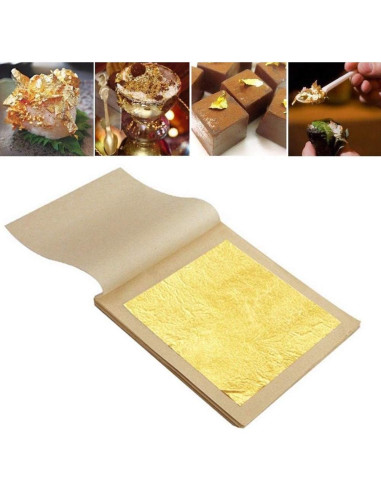 Hojas de Oro Comestible 24K LTKJ - 20 Hojas 11x11 cm