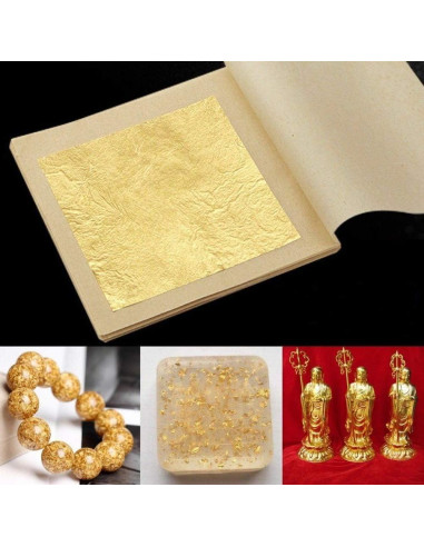 Hojas de Oro Comestible 24K LTKJ - 20 Hojas 11x11 cm