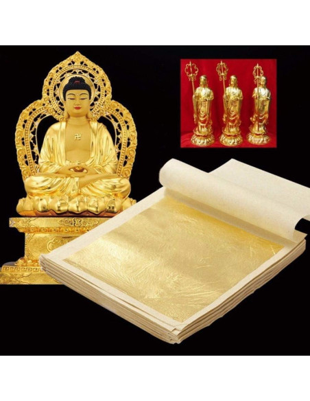 Hojas de Oro Comestible 24K LTKJ - 20 Hojas 11x11 cm Hojas de Oro Comestible 24K LTKJ - 20 Hojas 11x11 cm