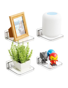 Estantes Flotantes Adhesivos Yieach 4 Piezas 12.7 cm Transparente