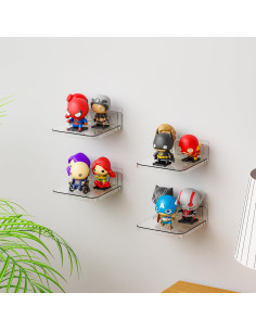 Estantes Flotantes Adhesivos Yieach 4 Piezas 12.7 cm Transparente 2