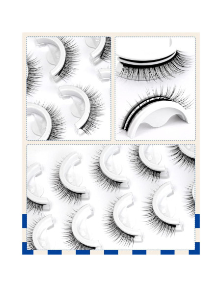 Pestañas Postizas Reutilizables Obeyalash 10mm 5 Pares Autoadhesivas