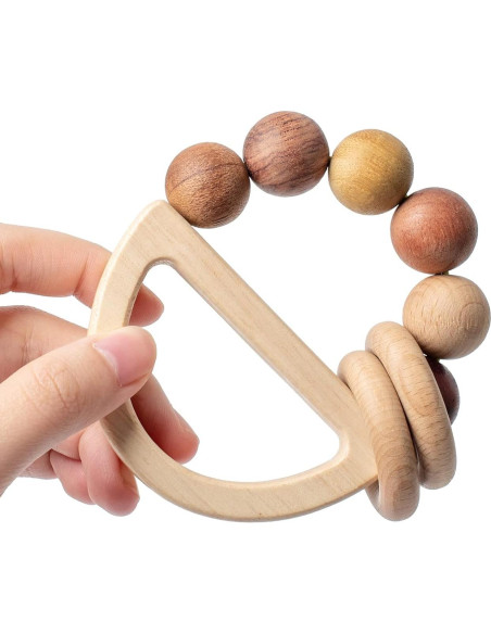 Sonajero de Madera Natural para Bebés 0-6 Meses - Yourun
