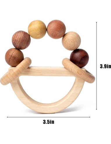Sonajero de Madera Natural para Bebés 0-6 Meses - Yourun