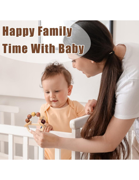 Sonajero de Madera Natural para Bebés 0-6 Meses - Yourun