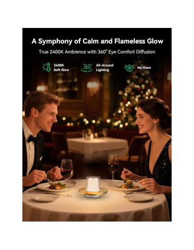 Lámpara de Mesa Recargable Tubicen LED Sin Cable 2400K