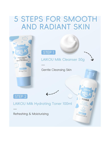 Kit de Cuidado de la Piel LAIKOU 5 Piezas para Mujeres