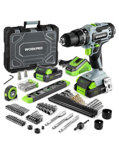 Taladro Inalámbrico WORKPRO 20V con 102 Accesorios