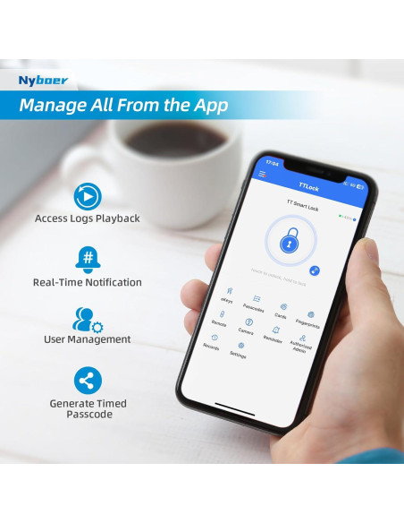 Cerradura Inteligente Nyboer H3B PRO TT con Cámara y WiFi