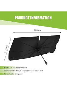 Sombrilla para Parabrisas Zikefest ZIK2FT Plegable UV 0.25m 2