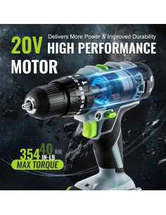 Taladro Inalámbrico WORKPRO 20V con 102 Accesorios 2