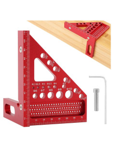 Regla de Medición Multi-Angulo Kakalote 22.5-75 Aluminio Rojo