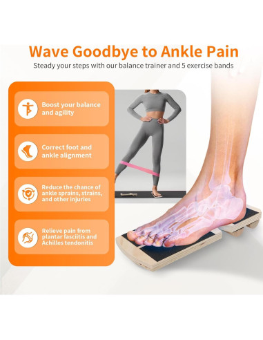 Tablero de Equilibrio Nuaoi para Tobillo - Ejercitador de Postura