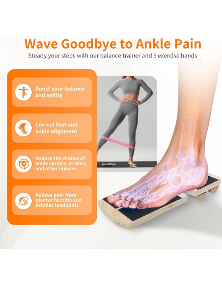 Tablero de Equilibrio Nuaoi para Tobillo - Ejercitador de Postura Tablero de Equilibrio Nuaoi para Tobillo - Ejercitador de Postura