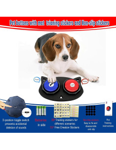 Botones de Comunicación para Perros JOY-U F4 con Alfombrilla 2