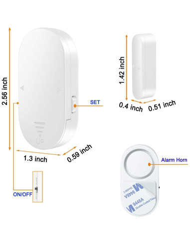Alarma Inalámbrica de Puerta y Ventana Evernary 130dB - 6 Piezas