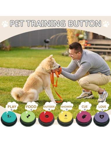 Juego de 10 Botones para Perros BOSKEY - Comunicación Interactiva