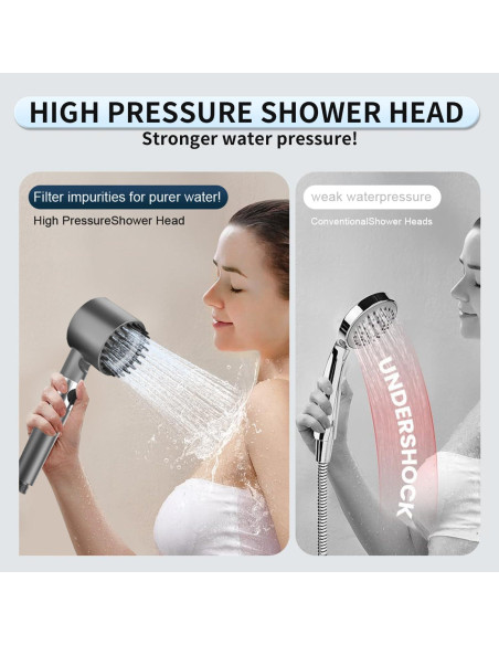 Cabezal de Ducha Filtrado WPARHUS con Alta Presión y Manguera 152 cm