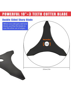 Cuchillas de Cortadora de Césped NeJesZoe 3 Dientes 25.4mm 2