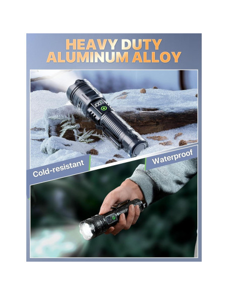 Linterna LED Recargable ESGOFO EG24A05 2000 Lúmenes USB C Linterna LED Recargable ESGOFO EG24A05 2000 Lúmenes USB C