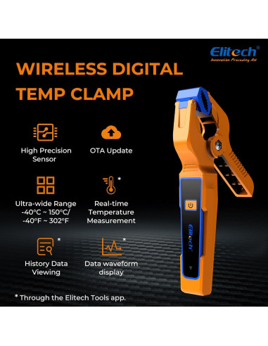 Pinza de Temperatura Inalámbrica Elitech IPT-01 - Termómetro Tipo T