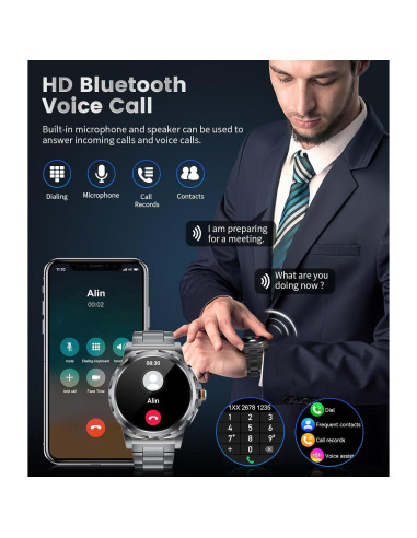 Reloj Inteligente Militar SUNKTA 1.46" AMOLED Resistente 5ATM