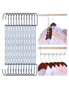 Perchas Ahorra Espacio AORAKI, Paquete de 12 de Metal