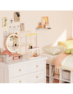 Organizador de Joyería Lolalet 4 Niveles Blanco con 12 Ganchos 2