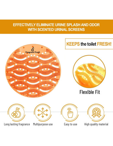 Desodorante de Pantalla de Urinal Fragrant Fresh 50 Unidades Naranja