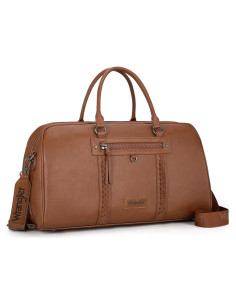 Bolsa de viaje Duffel Wrangler para mujeres - Cuero vegano marrón
