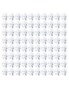 Ganchos de Ventosa Yesland 80 Pcs Transparentes 4.5 cm