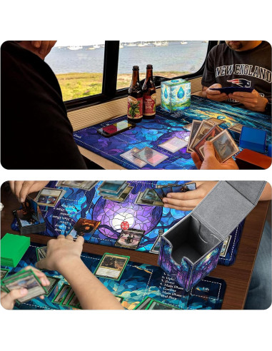 Caja de Almacenamiento de Cartas JANENFNA Verde 100+ Cartas