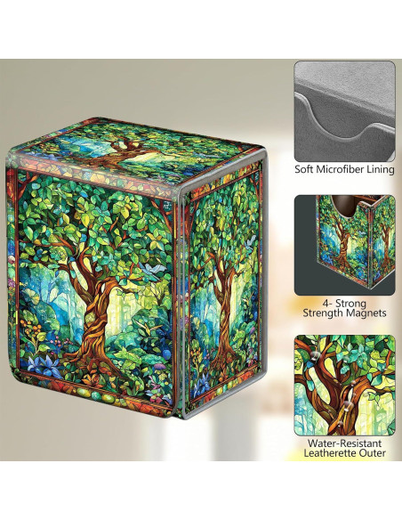 Caja de Almacenamiento de Cartas JANENFNA Verde 100+ Cartas Caja de Almacenamiento de Cartas JANENFNA Verde 100+ Cartas