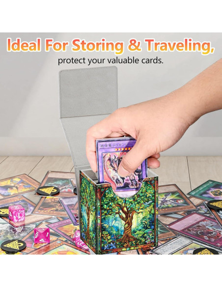 Caja de Almacenamiento de Cartas JANENFNA Verde 100+ Cartas Caja de Almacenamiento de Cartas JANENFNA Verde 100+ Cartas