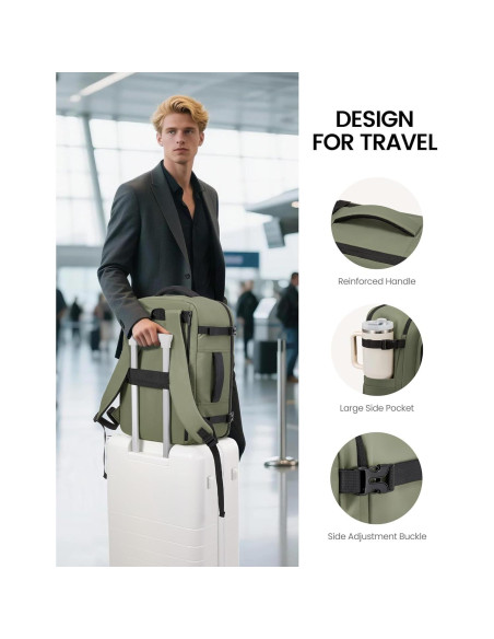 Mochila de Viaje LOVEVOOK 40L para Laptop 17.3" con Bolsa de Ropa