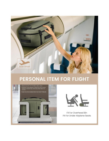 Mochila de Viaje LOVEVOOK 40L para Laptop 17.3" con Bolsa de Ropa