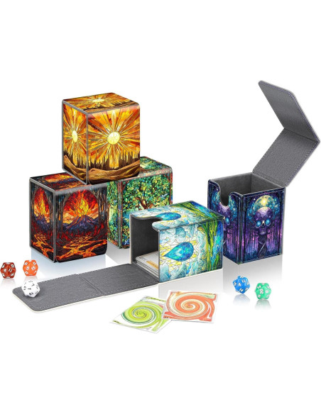 Caja de Almacenamiento de Cartas JANENFNA Verde 100+ Cartas Caja de Almacenamiento de Cartas JANENFNA Verde 100+ Cartas