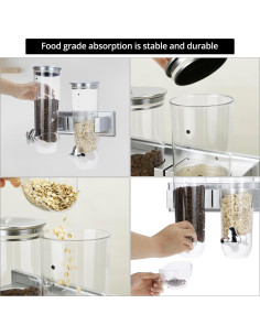 Dispensador de Cereal QWORK 3L Montado en la Pared 2