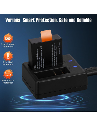 Cargador Doble para Baterías PG1050 Vemico 1350mAh - 3 Piezas