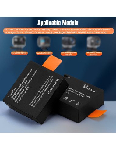 Cargador Doble para Baterías PG1050 Vemico 1350mAh - 3 Piezas