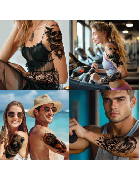 Tatuajes Temporales GLARYYEARS 24-Pack Realistas para Adultos