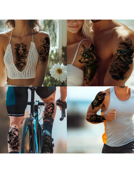 Tatuajes Temporales GLARYYEARS 24-Pack Realistas para Adultos