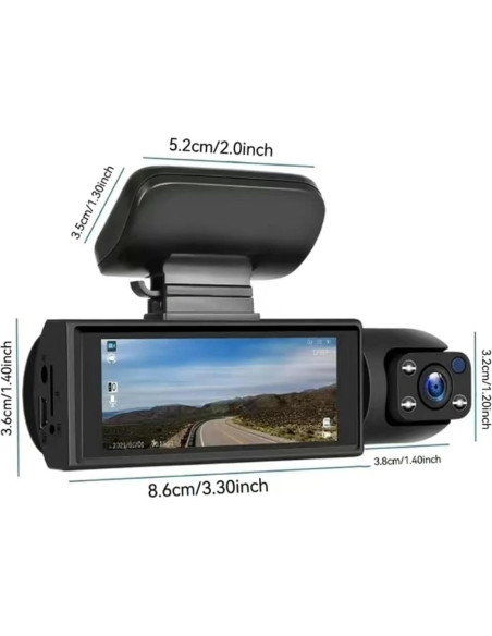 Cámara Doble Dash Cam Genérico 1080P con Visión Nocturna IR