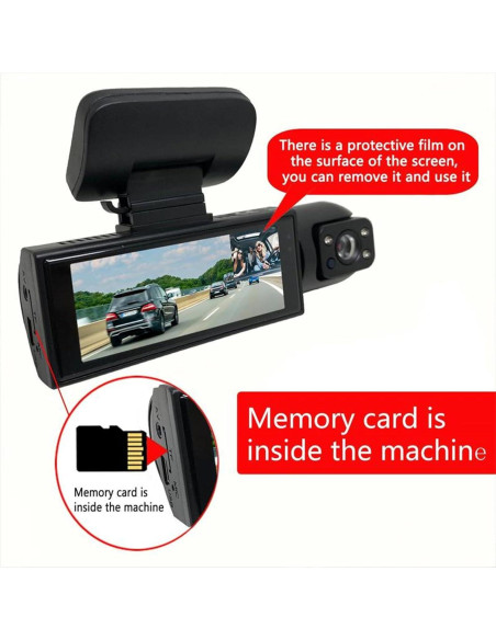 Cámara Doble Dash Cam Genérico 1080P con Visión Nocturna IR