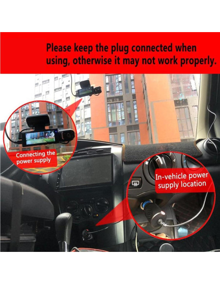 Cámara Doble Dash Cam Genérico 1080P con Visión Nocturna IR