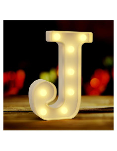 Luz Decorativa Led Letra J QWZify 20.32 cm para Fiesta