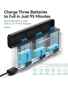 Cargador de Batería TELESIN para DJI Osmo Action 3/4 con Estuche 2