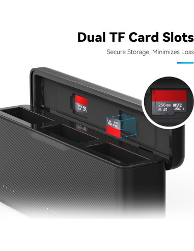 Cargador de Batería TELESIN para DJI Osmo Action 3/4 con Estuche