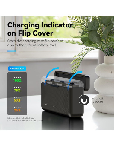 Cargador de Batería TELESIN para DJI Osmo Action 3/4 con Estuche