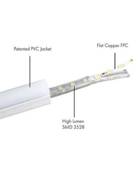 Tira LED Flex NEON 30.48m CBconcept Blanco Puro Resistente al Agua Tira LED Flex NEON 30.48m CBconcept Blanco Puro Resistente al Agua